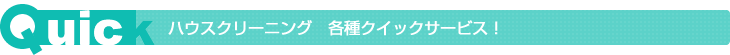 ハウスクリーニング　各種クイックサービス！